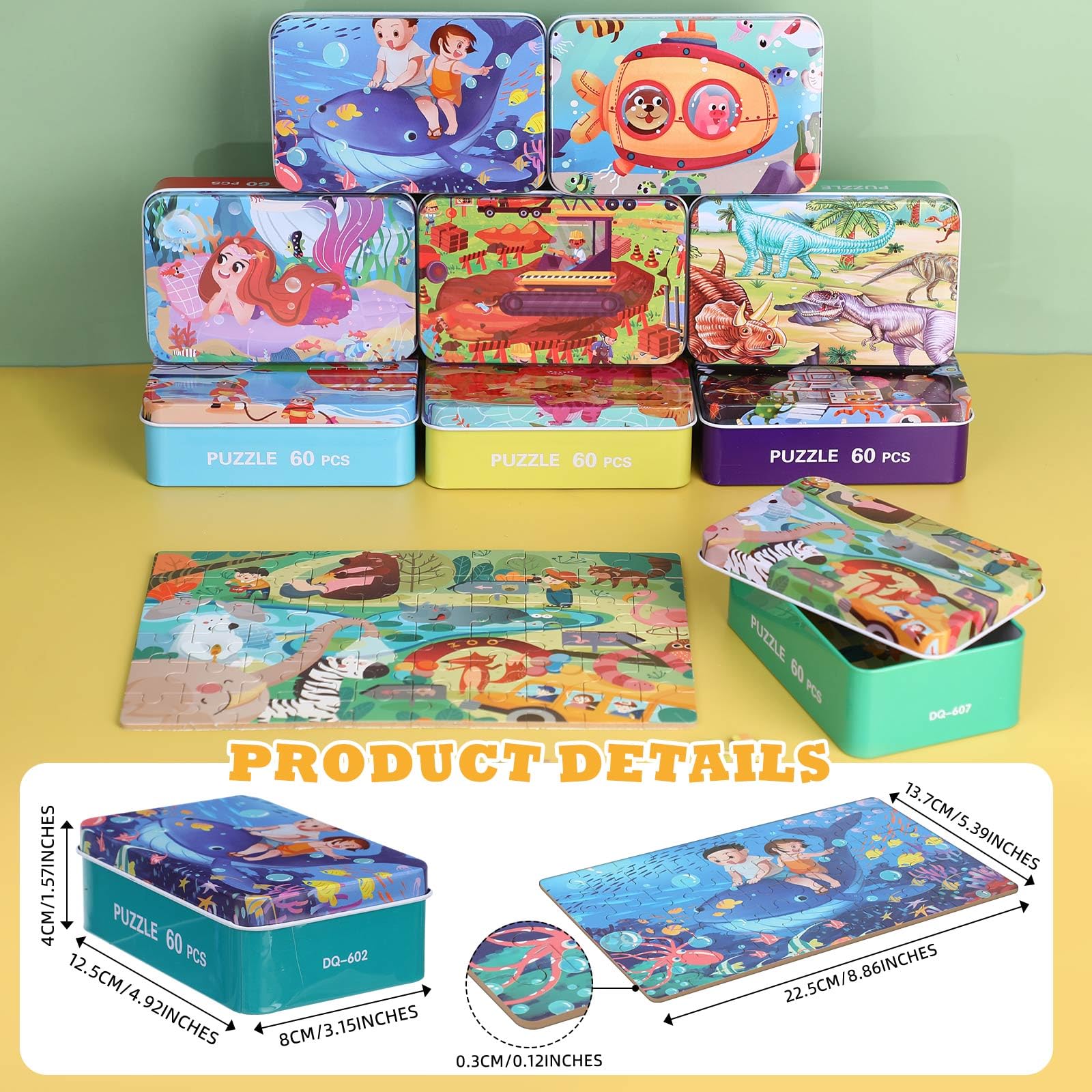 Amazon.com: Libima 9 Boxes Party Favors Jigsaw Puzzles in a Metal